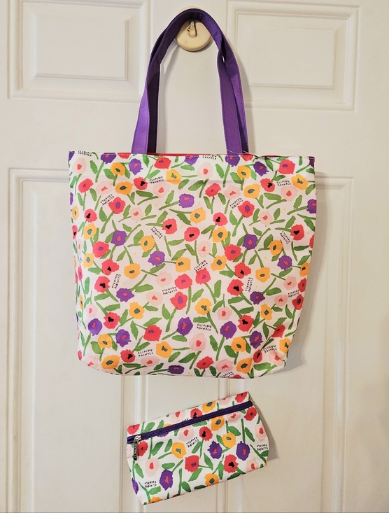 Clinique Handbags - Clinique Reversible Floral Tote + A Cosmetic Bag
